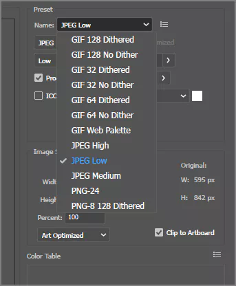 일러스트레이터 save for web