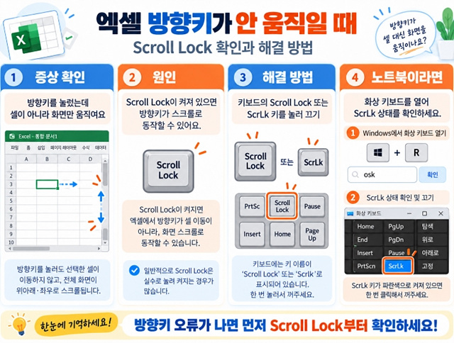엑셀 셀 이동 단축키 총정리｜Ctrl&middot;Shift&middot;방향키 제대로 쓰는 법