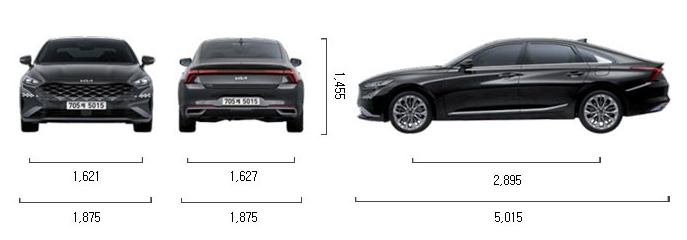 기아 K8 하이브리드의 제원을 담은 사진입니다