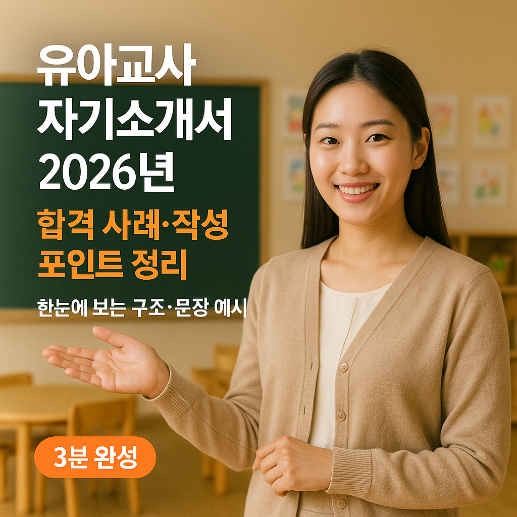 유아교사 자기소개서 2026년 ｜ 합격 사례·작성 포인트 정리