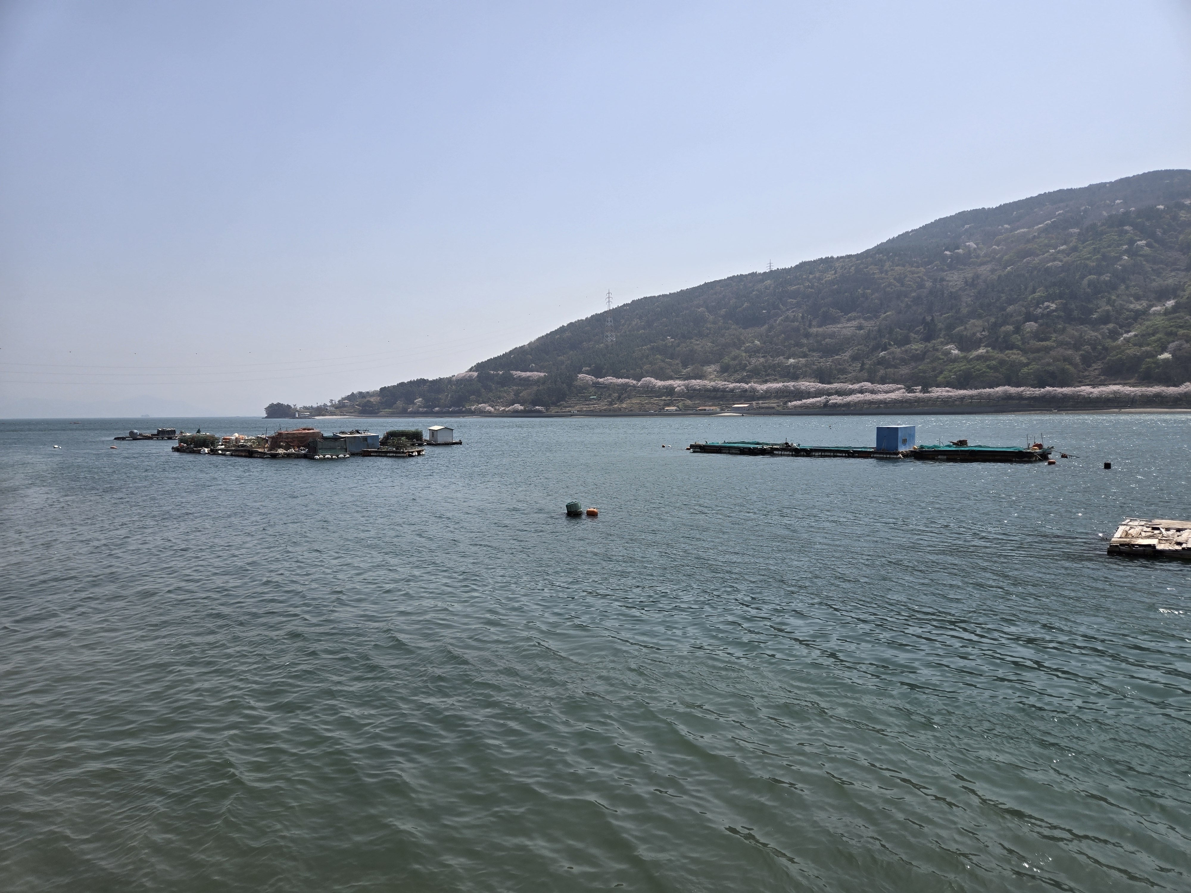 바다 양식장 어업인들 사진