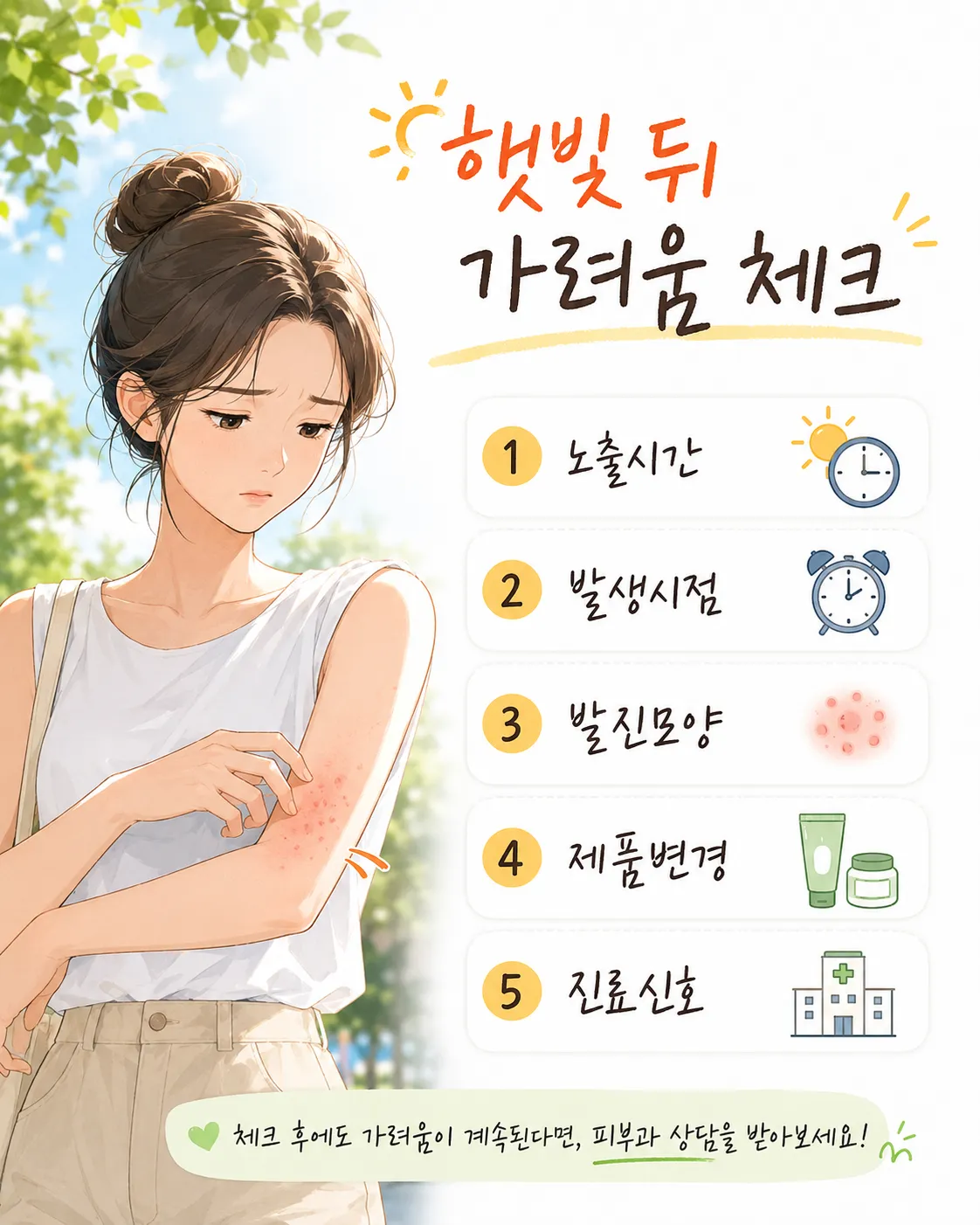 햇빛 뒤 가려움 증상 확인