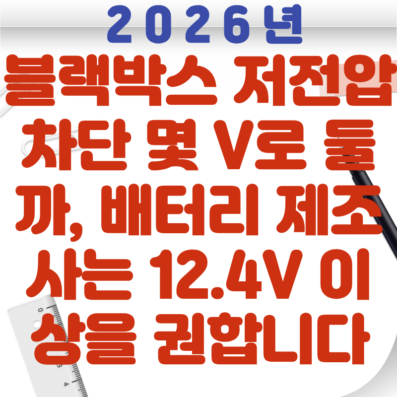 블랙박스 저전압 차단 몇 V로 둘까, 배터리 제조사는 12.4V 이상을 권합니다