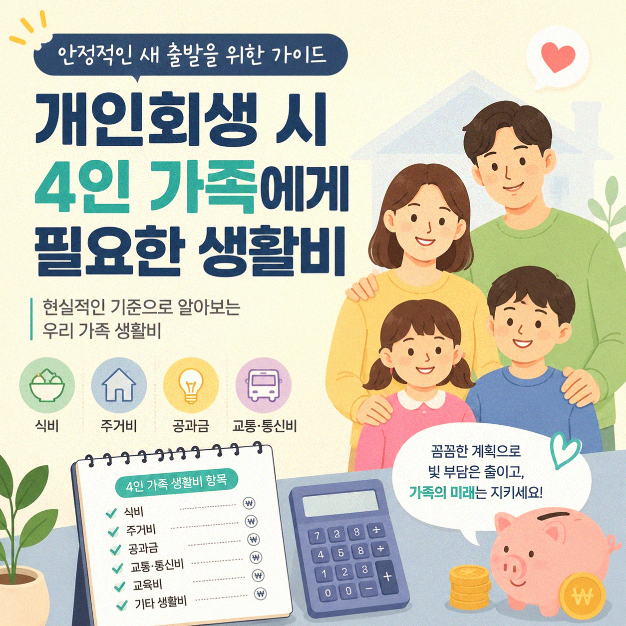개인회생 진행 시 4인 가족은 어떻게 될까