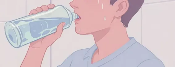 소변 자주 마려움 증상 - 물을 많이 마시고 있는 이미지