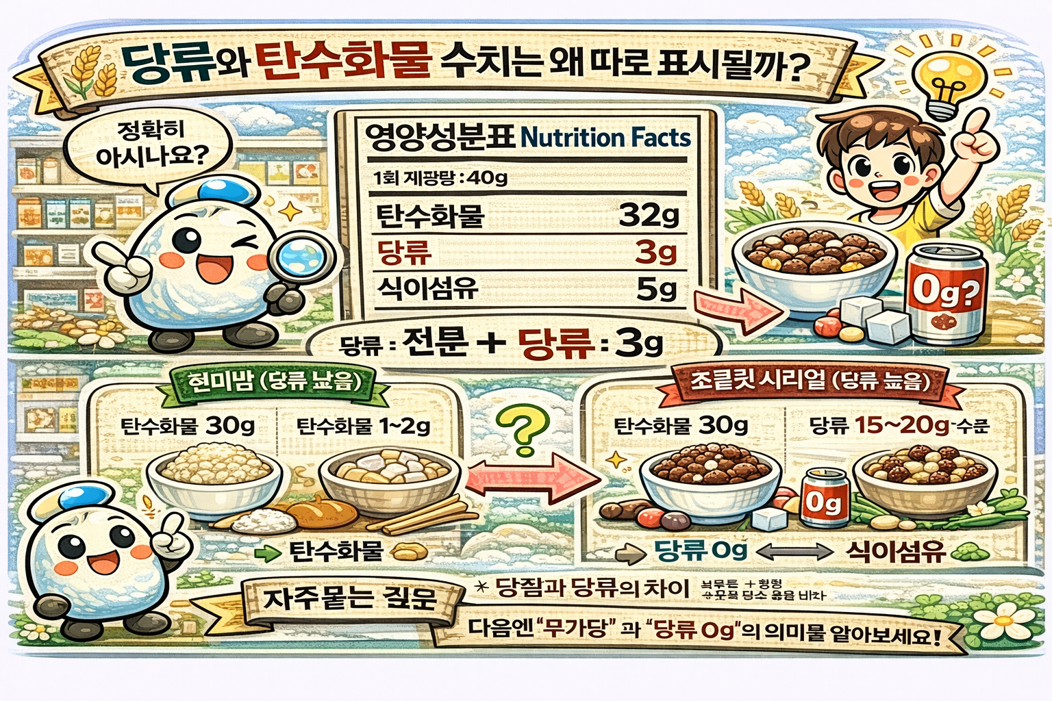 당류와 탄수화물 수치는 왜 따로 표시될까