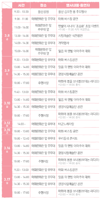 광양매화축제 - 프로그램