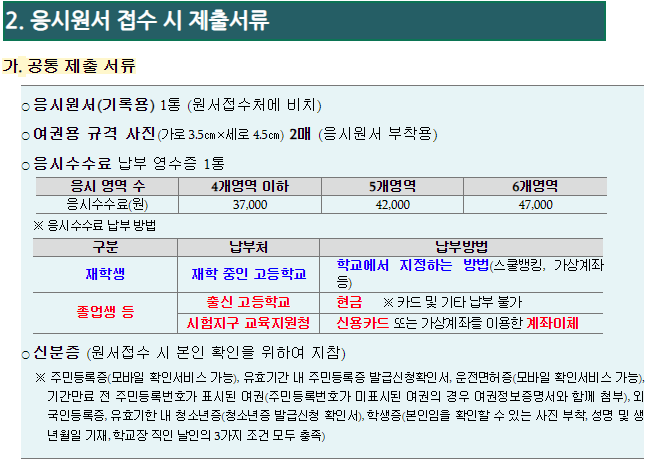 응시 수수료