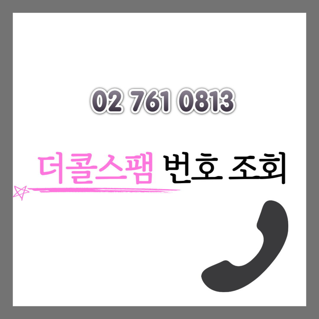 027610813&#44; 모르는 번호 조회 방법(더콜스팸)
