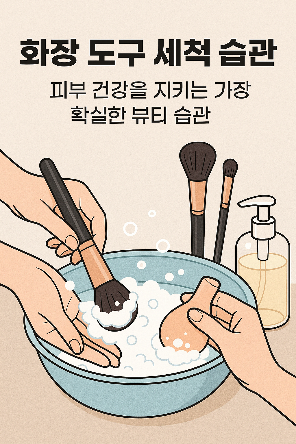 화장 도구 세척 습관 – 피부 건강을 지키는 가장 확실한 뷰티 습관