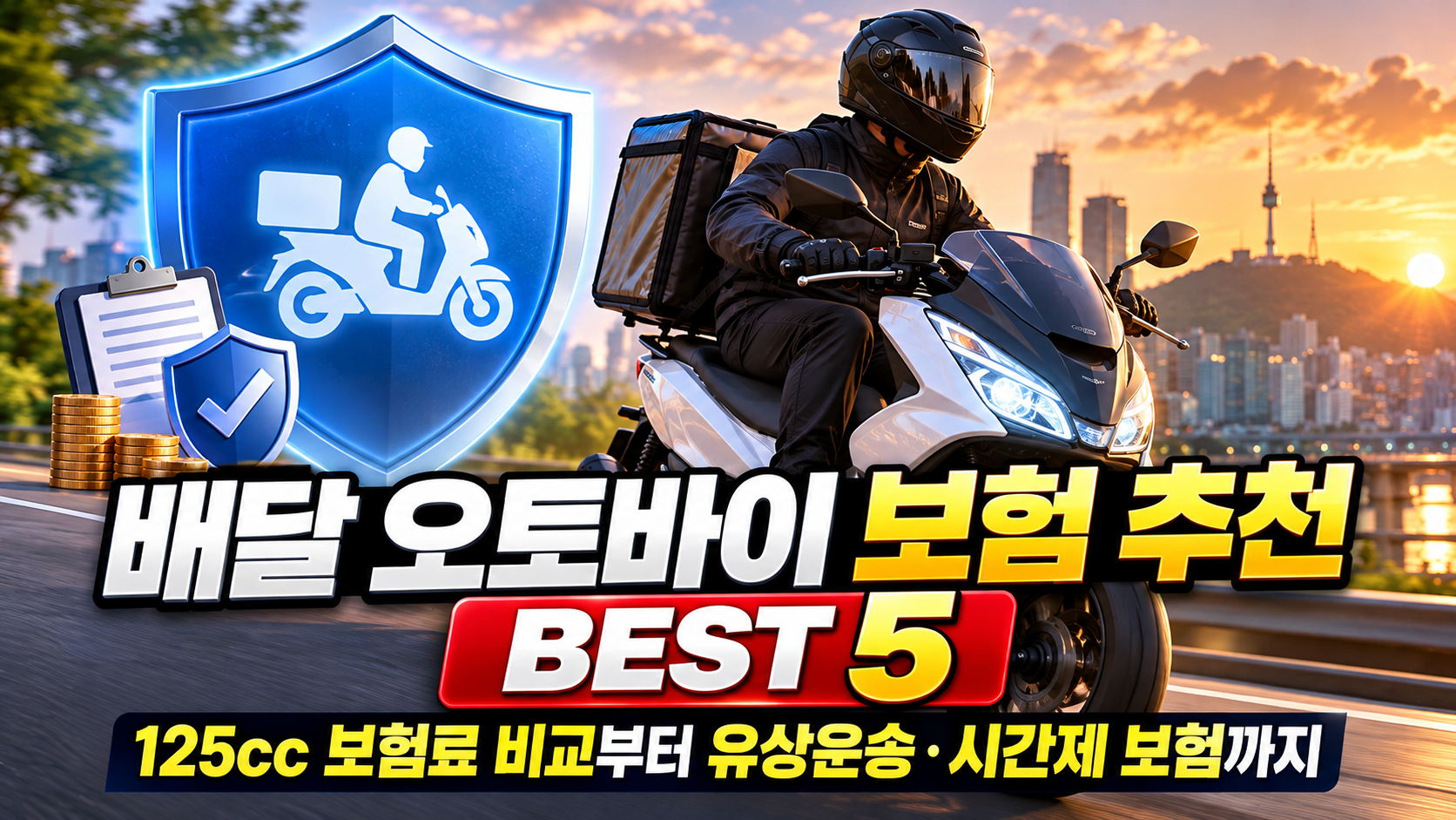 배달 오토바이 보험 추천 BEST 5｜125cc 보험료 비교부터 유상운송&middot;시간제 보험까지 관련 사진