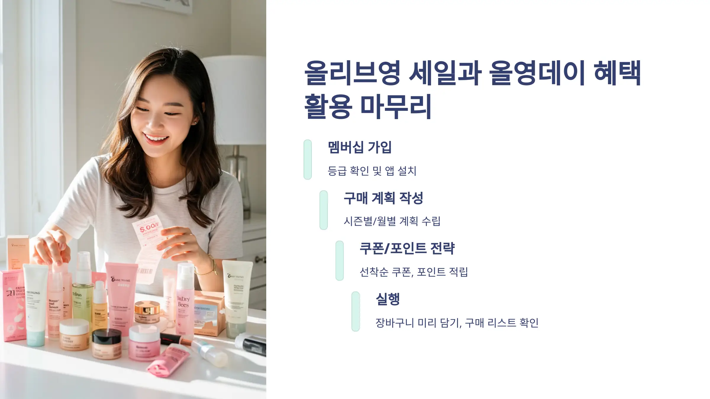 올리브영 세일, 올영데이 혜택, 멤버쉽 등급별 혜택, 올리브영 앱 설치, 쿠폰 중복 사용, 제휴카드, 인기 제품