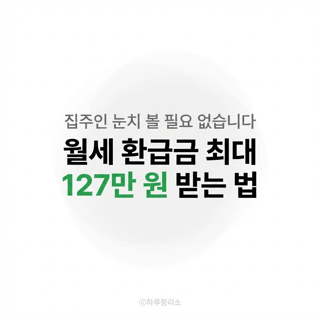 집주인 동의 없이도 가능합니다. 월세 환급금 최대 127만 원 몰래() 받는 법 (경정청구)