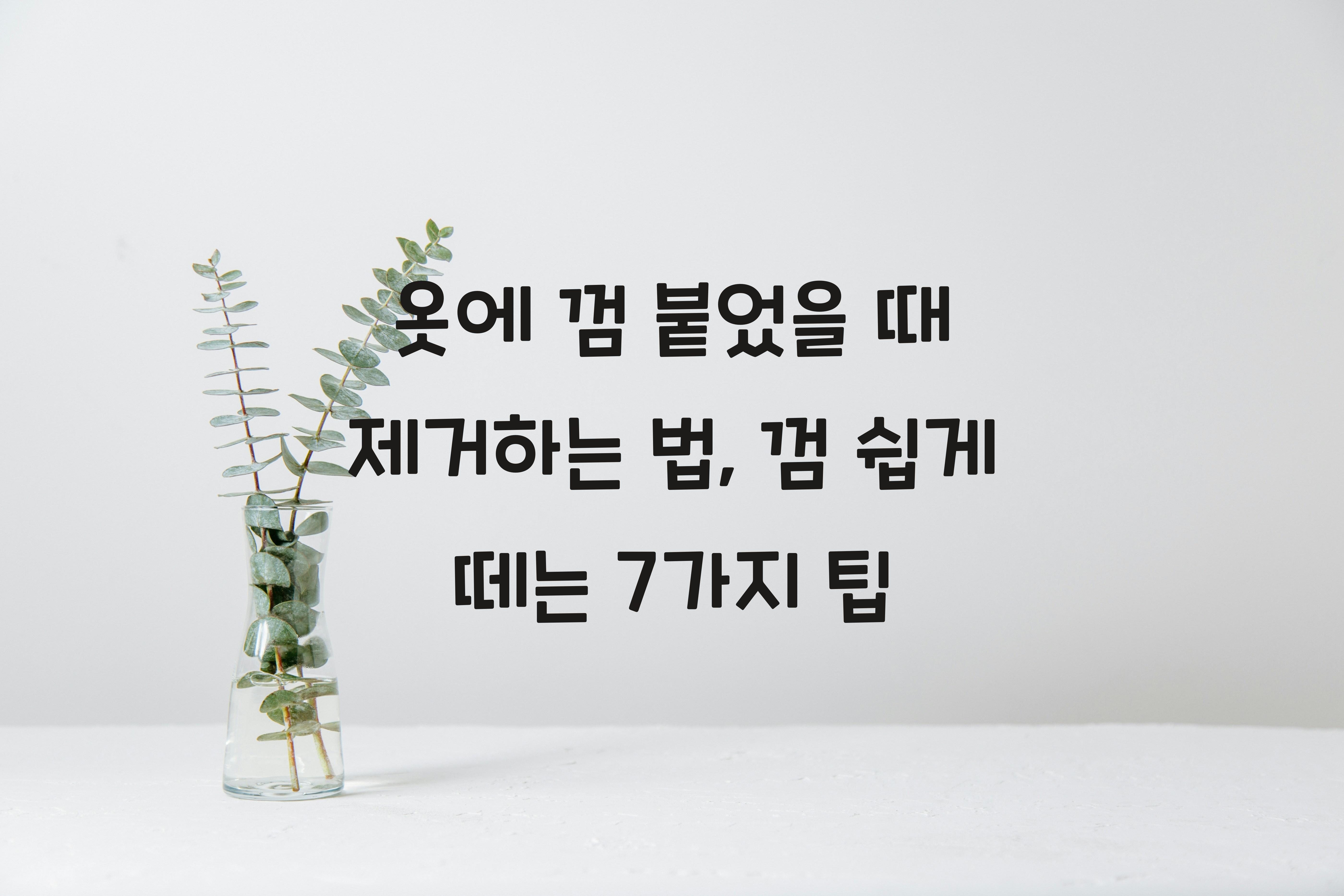 옷에 껌 붙었을 때 제거하는 법