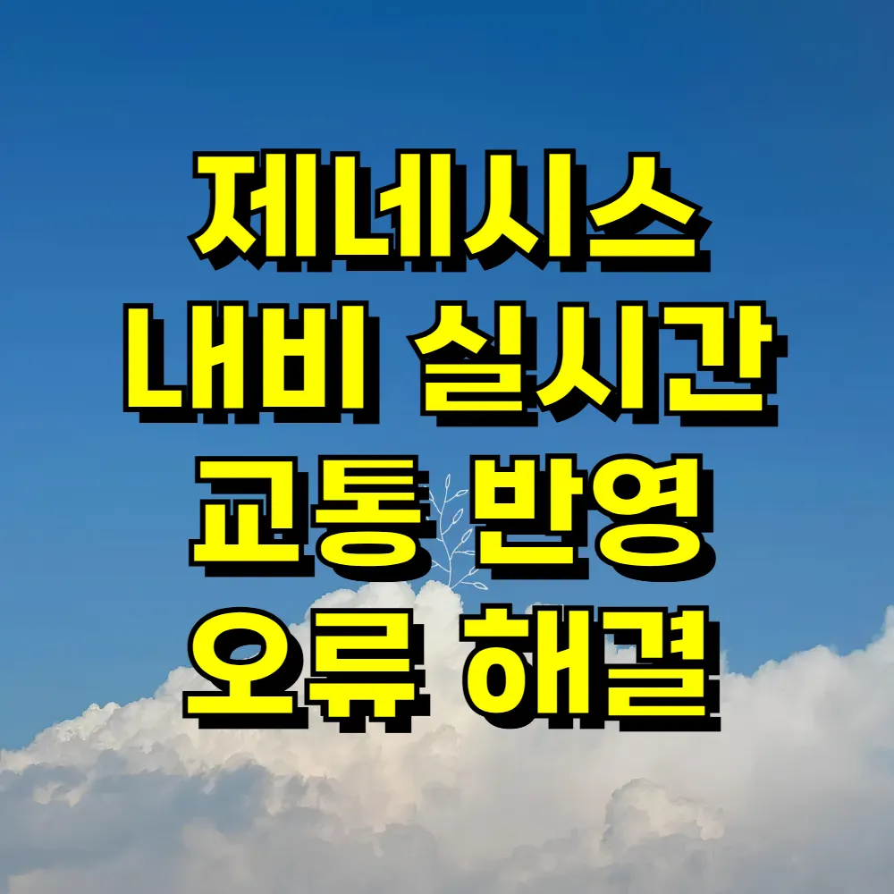 제네시스 내비 실시간 교통 반영 오류 해결