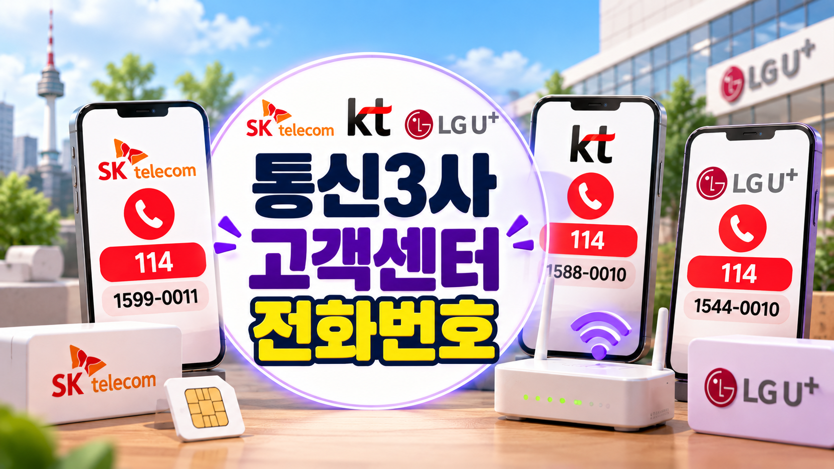 통신3사 고객센터 연락처 비교