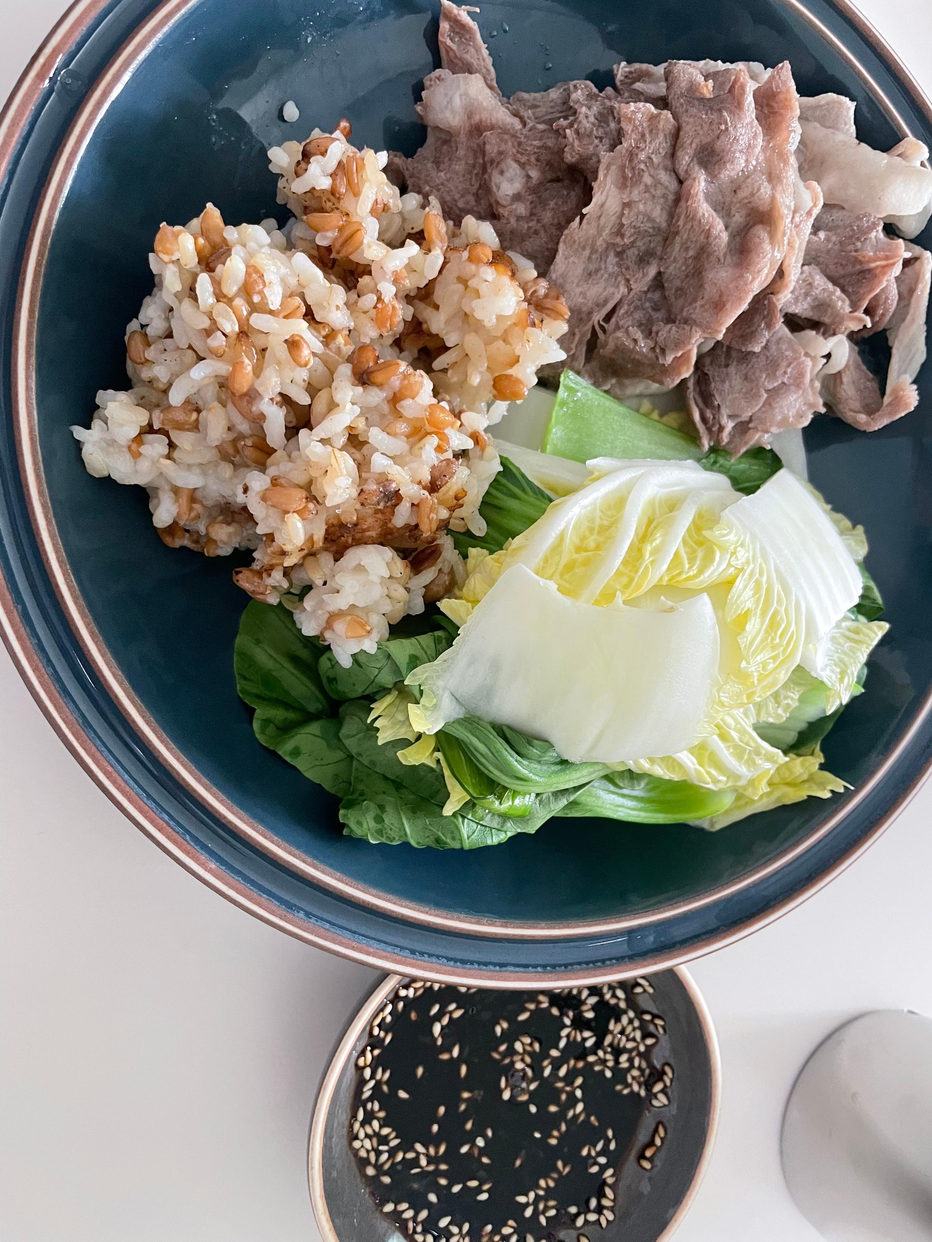 카무트쌀밥과 야채찜