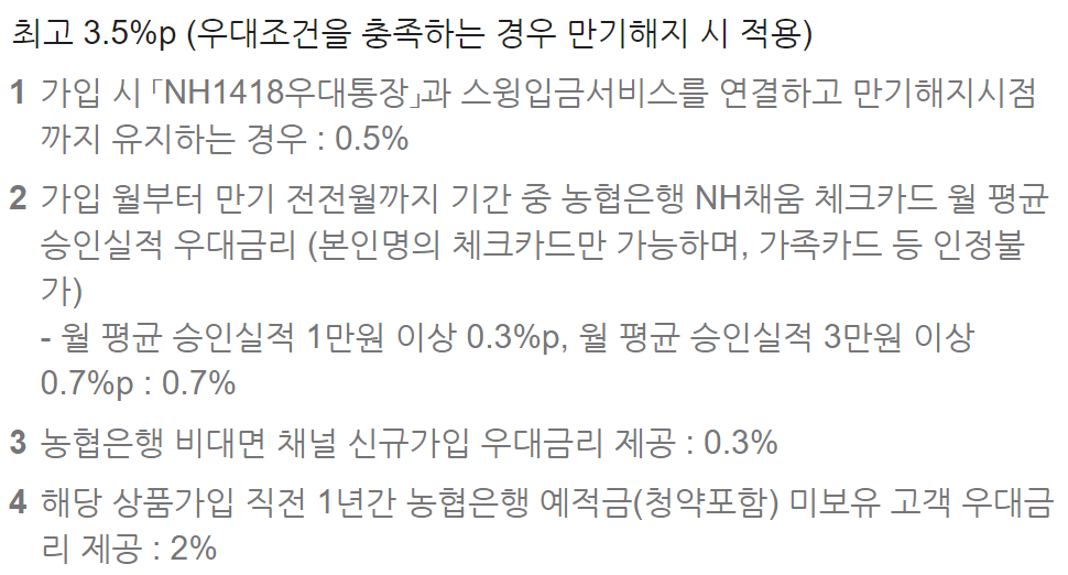 농협은행 정기적금 금리