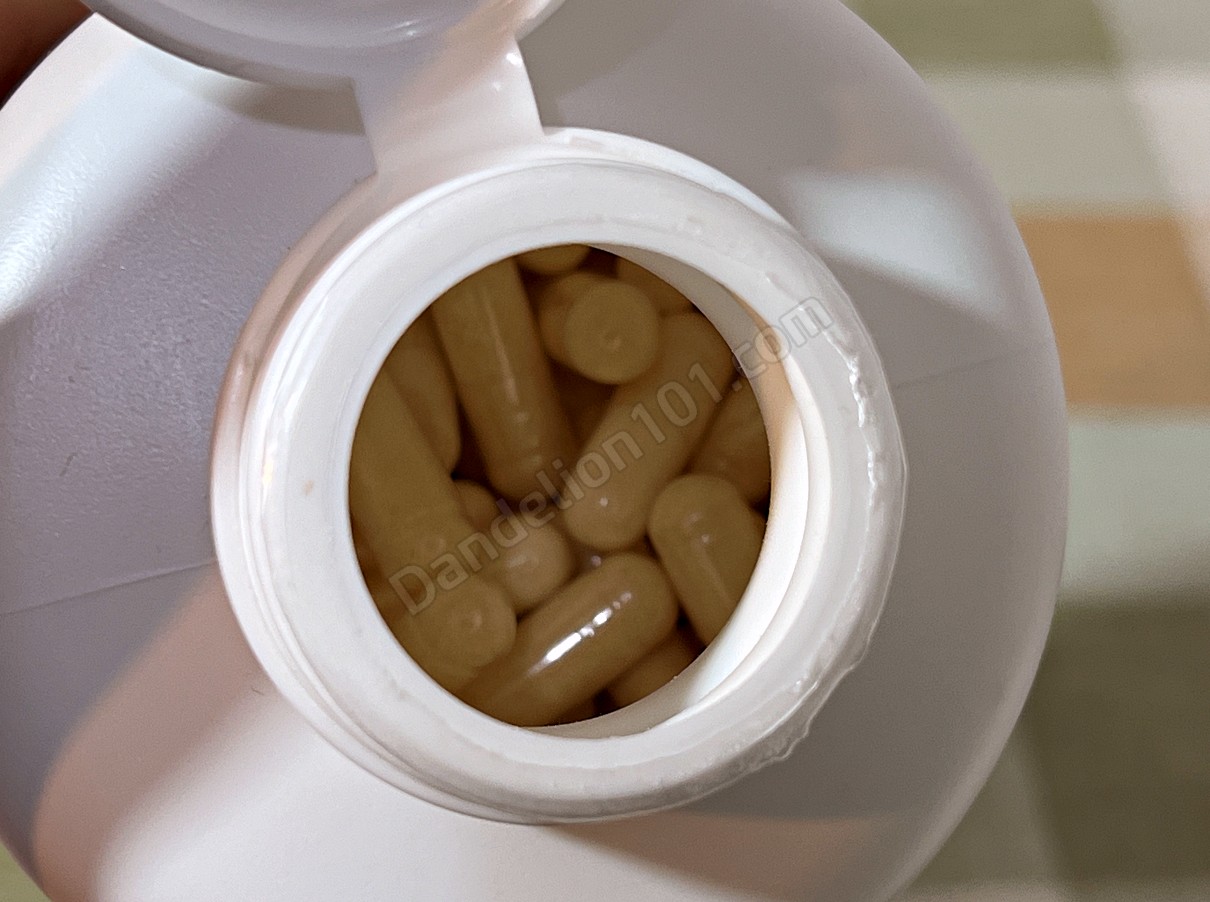쿄릭&reg; 숙성마늘 추출물 오리지널 포뮬러 100 (WAKUNAGA Kyolic&reg; Aged Garlic Extract Original Formula 100) 보틀 개봉 입구 사진