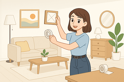 월세집에서 셀프로 인테리어 하는 모습의 웹툰