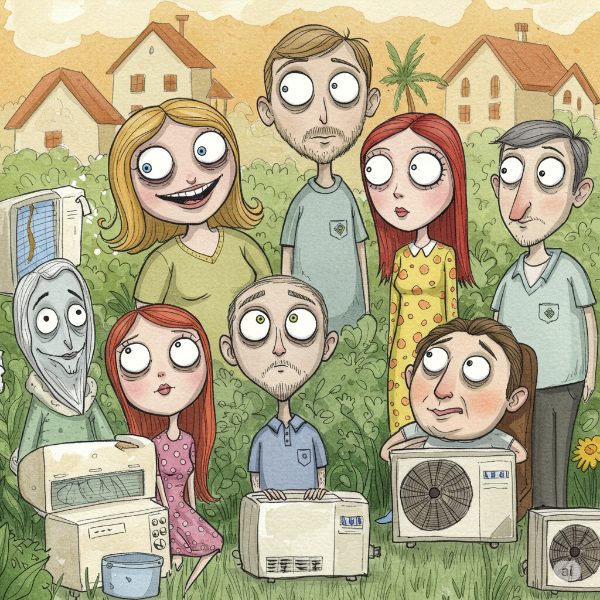 에어컨 청소 후 만족스러워하는 사용자들의 다양한 모습 또는 청소 서비스 만족 후기 화면 캡처 예시