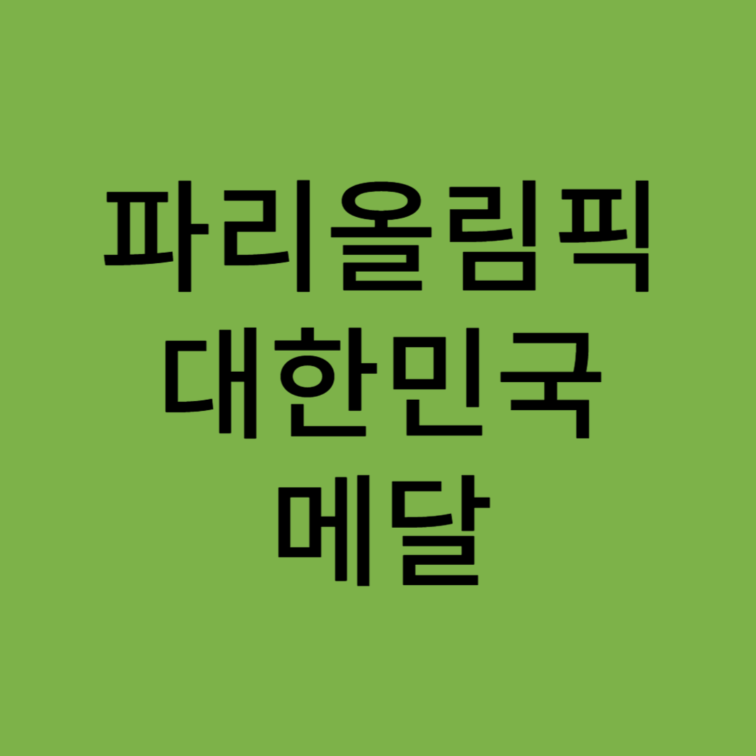 파리올림픽 대한민국 메달