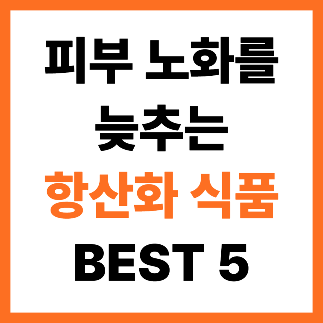 피부 노화를 늦추는 항산화 식품 BEST 5