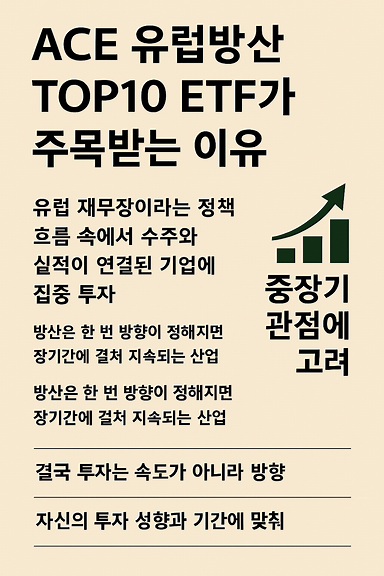 ACE 유럽방산TOP10 ETF가 주목받는 이유