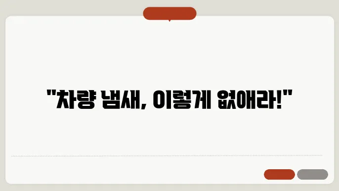 차량 냄세제거 방법