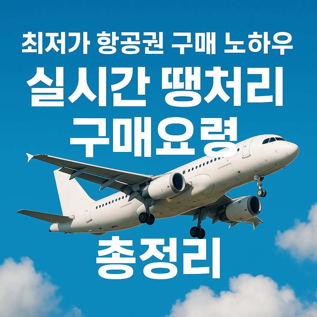 땡처리 항공권 구매요령