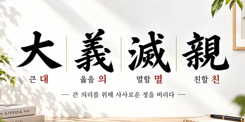 Daeuimyeolchin Korean idiom 大義滅親 meaning placing righteousness above personal or family ties