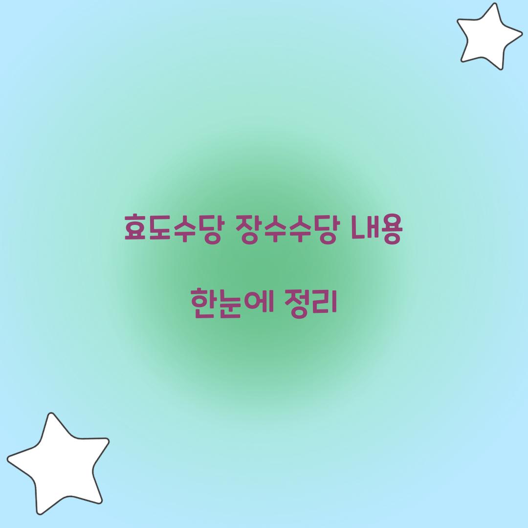 효도수당 장수수당 내용