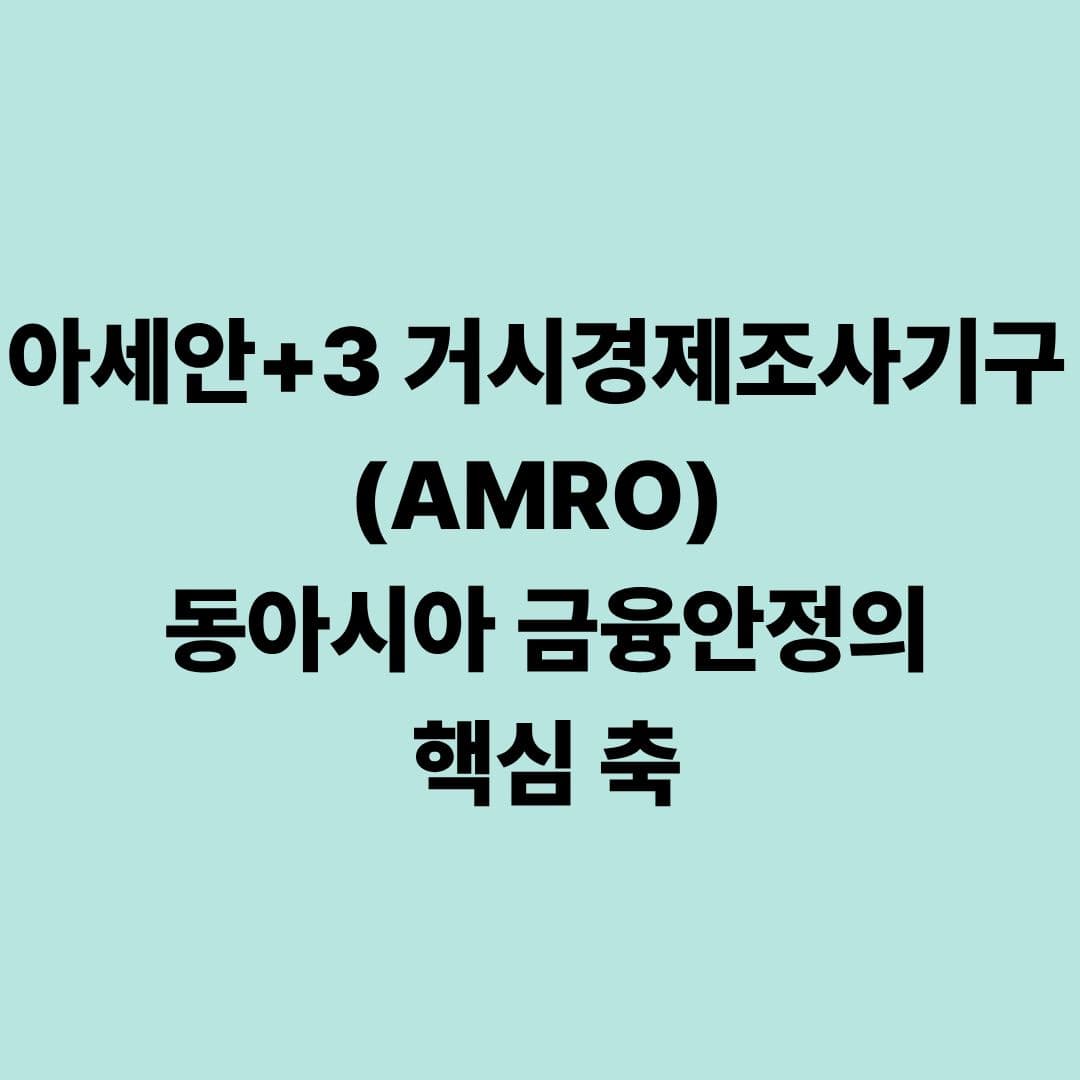아세안+3 거시경제조사기구(AMRO): 동아시아 금융안정의 핵심 축