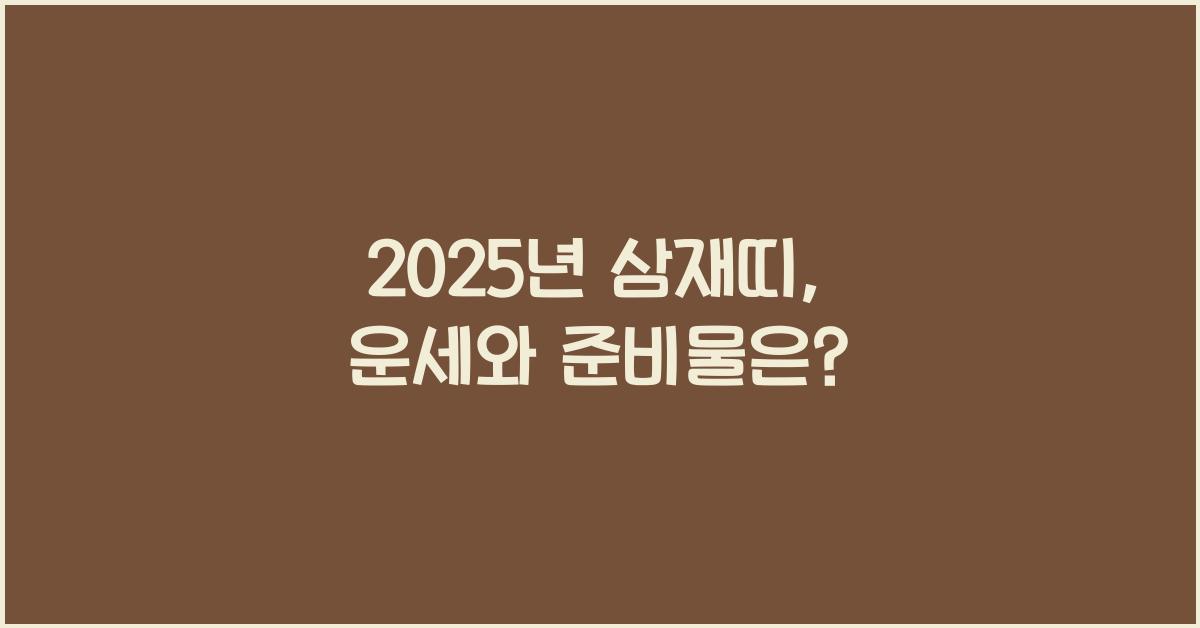 2025년 삼재띠