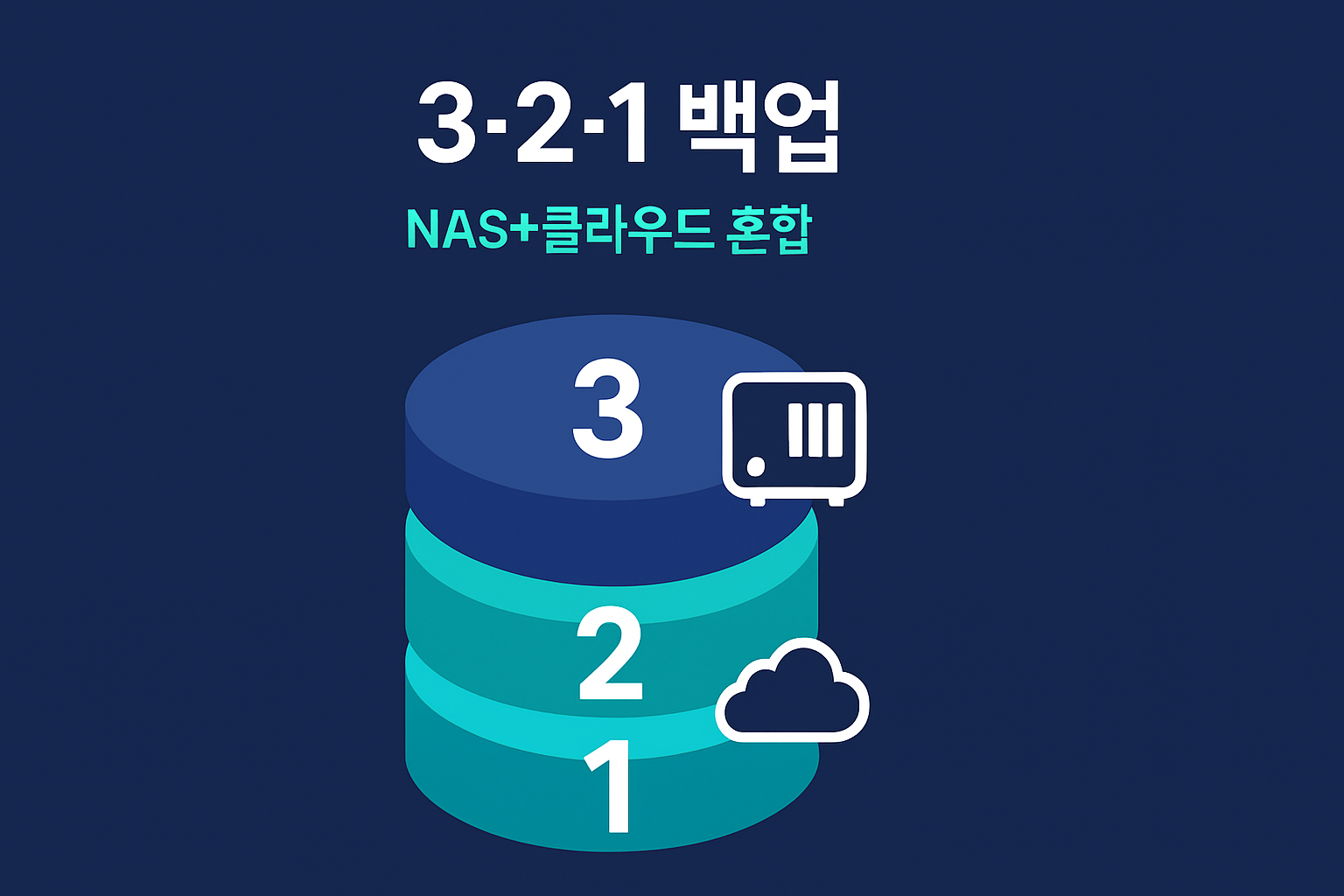 3-2-1 하이브리드 백업(로컬 스냅샷+오프사이트 NAS+클라우드) 아키텍처