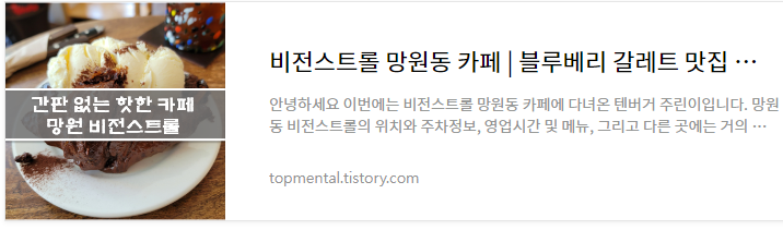 비전스트롤 망원동 카페 / 블루베리 갈레트 맛집 찐후기