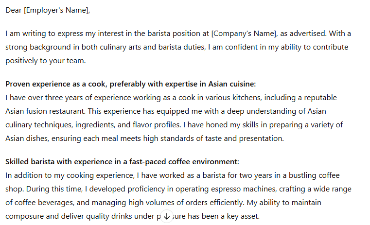 How to write cover letter with chat gpt.