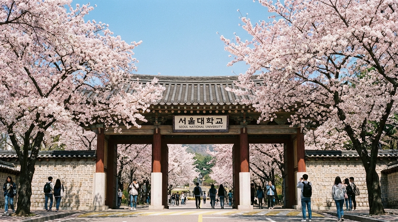 2026학년도 3월 모의고사 성적을 바탕으로 목표 대학 입학을 꿈꾸는 한국 대학교 캠퍼스 전경