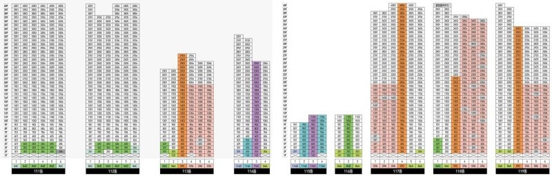 철산자이 더 헤리티지(철산주공 재건축) 동호배치도 - 111동부터 119동
