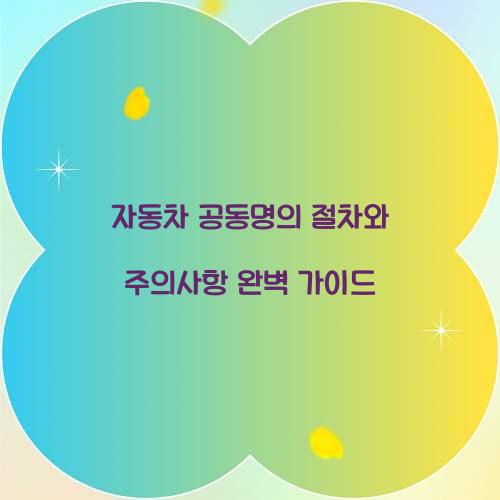자동차 공동명의