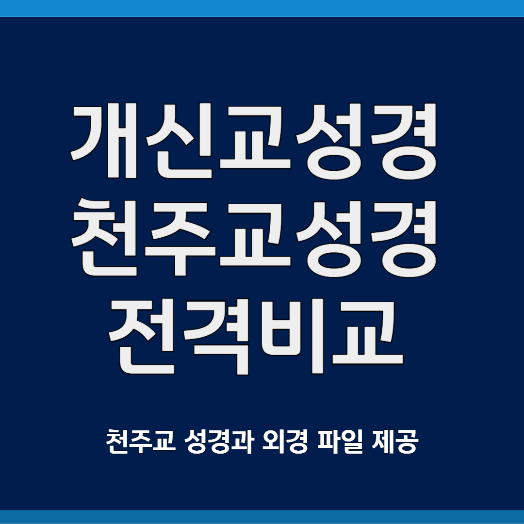 개신교성경 천주교성경 전격비교