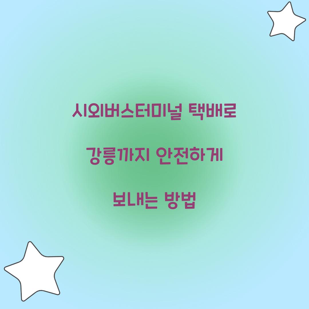 시외버스터미널 택배