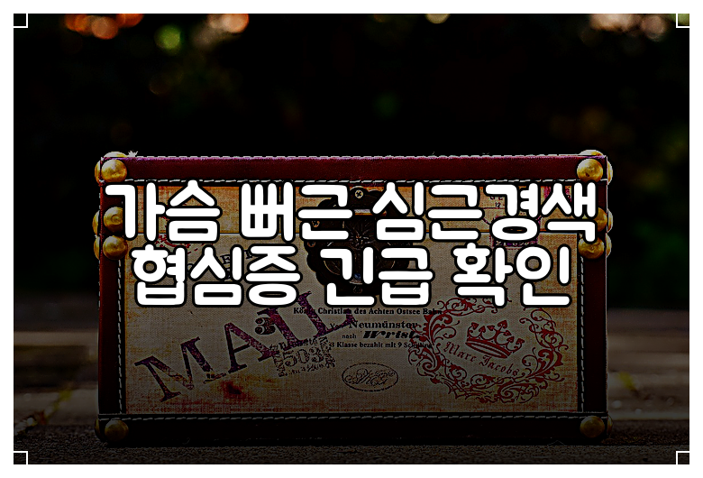 가슴 뻐근 심근경색 협심증 긴급 확인