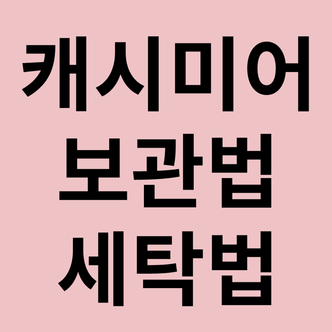 캐시미어 보관법 및 세탁법