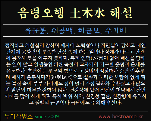 음령오행-토목수-해설