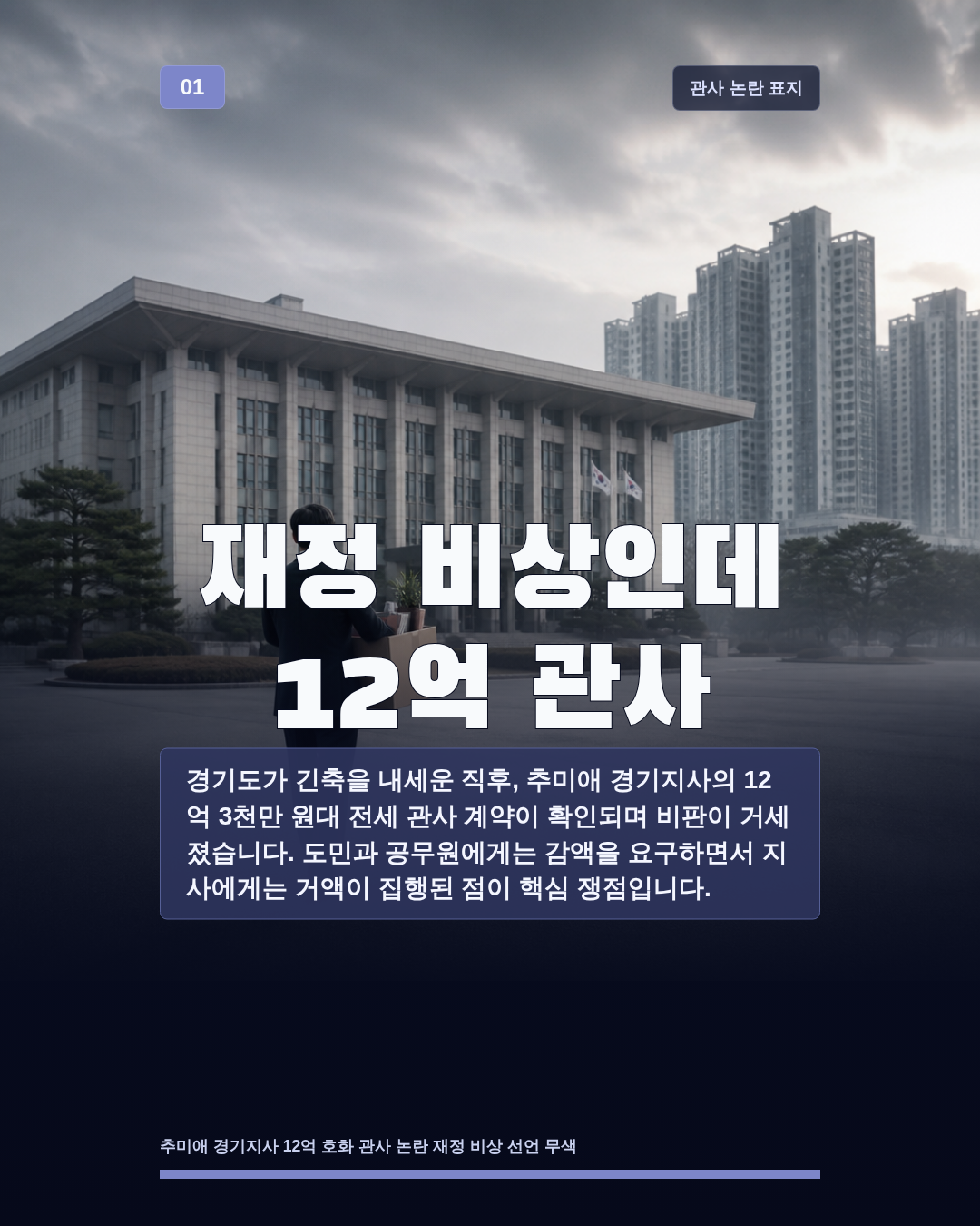 재정 비상인데 12억 관사