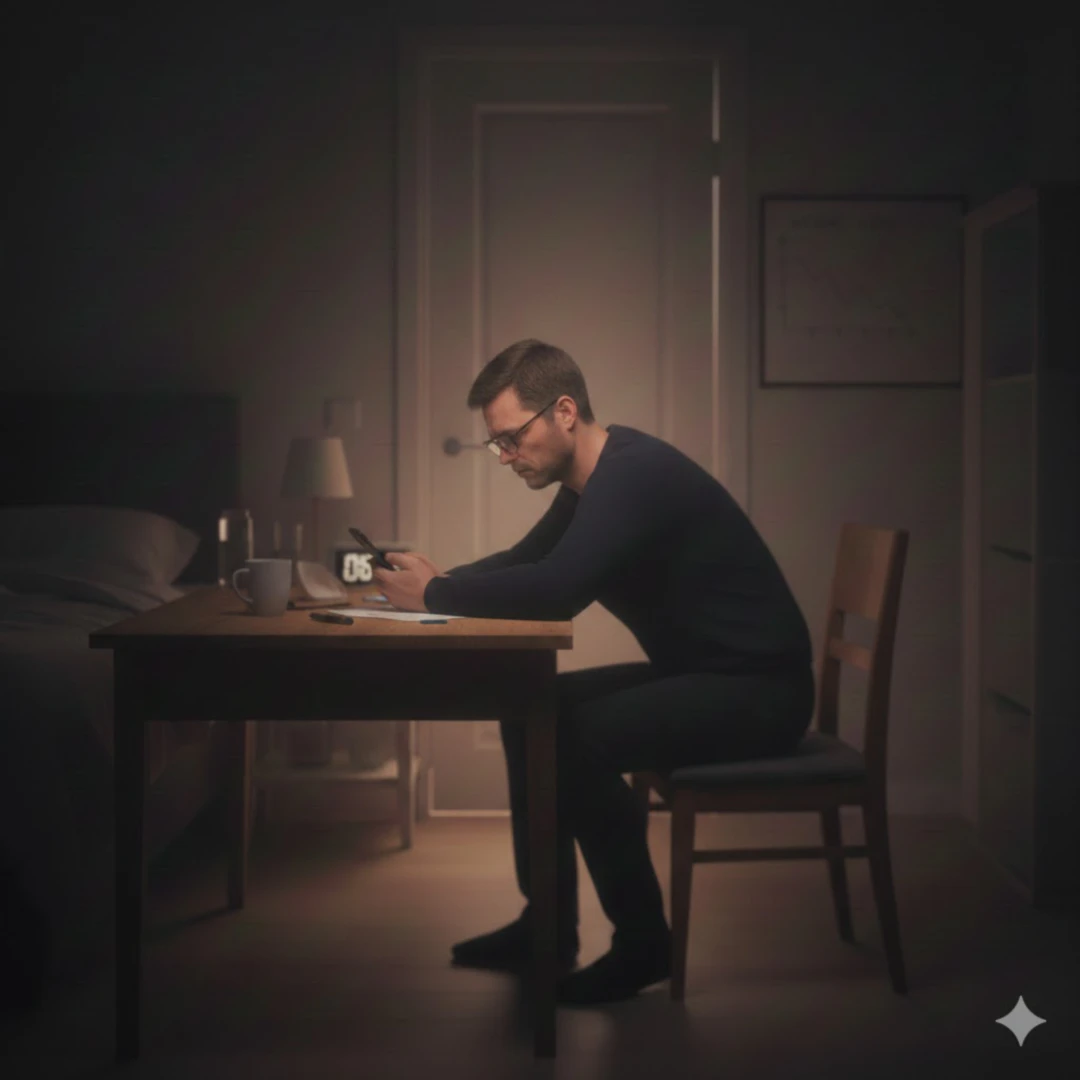 안경을 쓴 사람이 책이나 스마트폰 화면을 보고 있는데&amp;#44; 글씨나 이미지가 흐릿하게 이중으로 보이거나 초점이 맞지 않는 것처럼 표현됩니다. 주변 배경도 살짝 뿌옇게 처리하여 시야 흐림을 강조합니다.