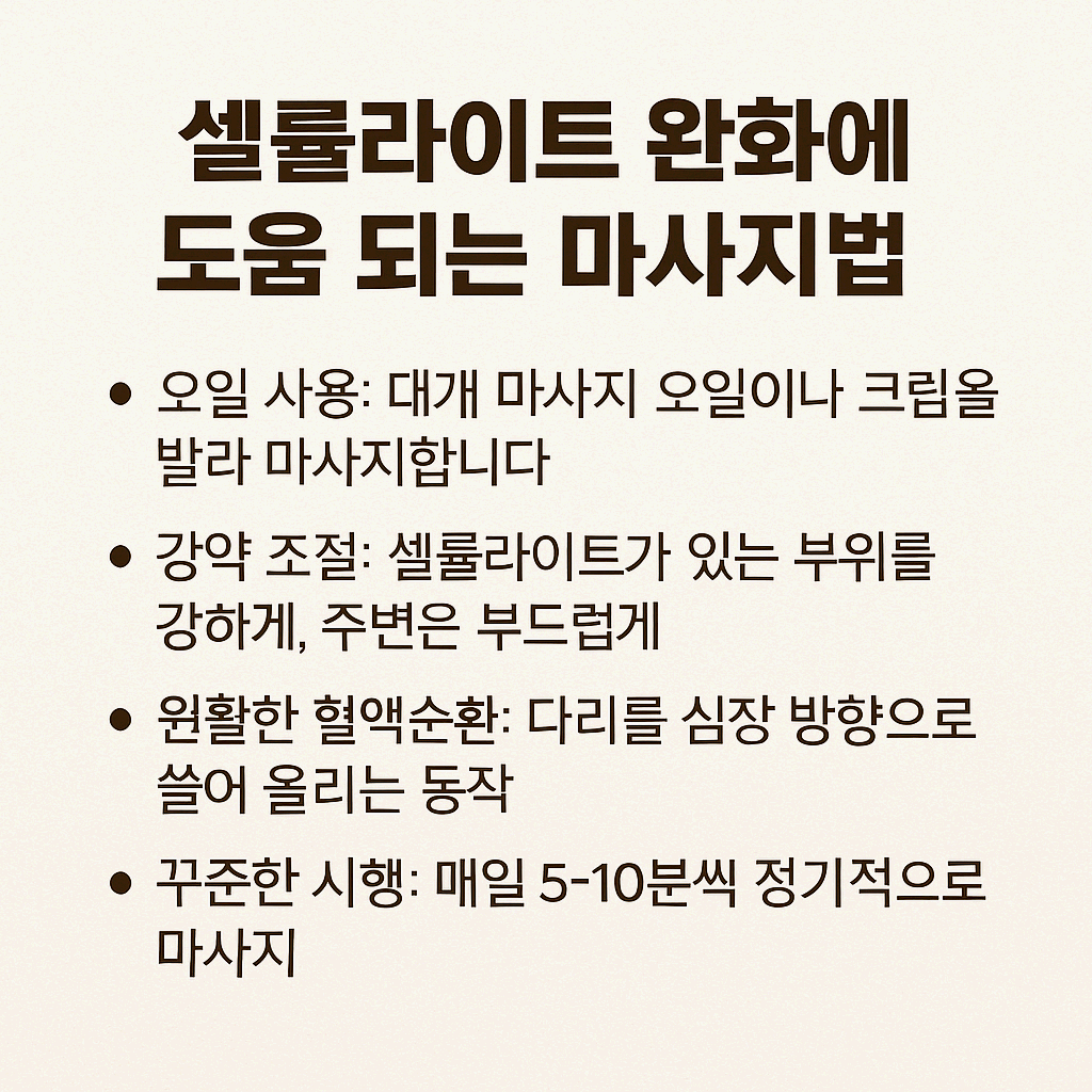 셀룰라이트 완화에 도움 되는 마사지법