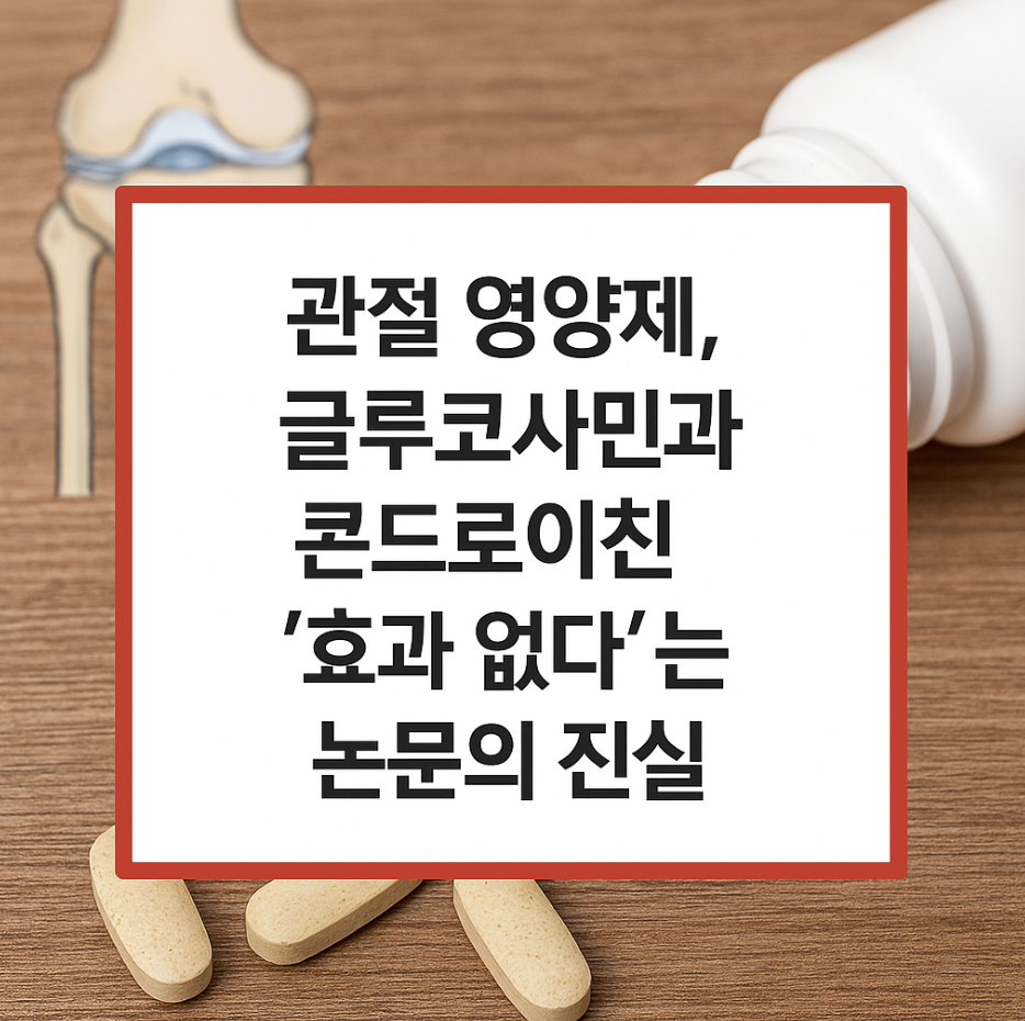 관절 영양제, 글루코사민과 콘드로이친 '효과 없다'는 논문의 진실