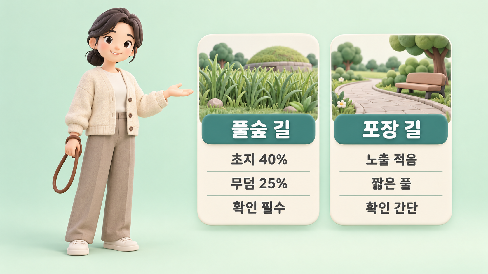 산책 코스 비교 카드